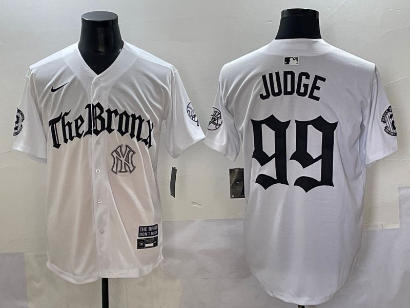 Men 2025 New York Yankees #99 Judge White Five generations Joint Name Nike MLB Jersey style 34->new york yankees->MLB Jersey